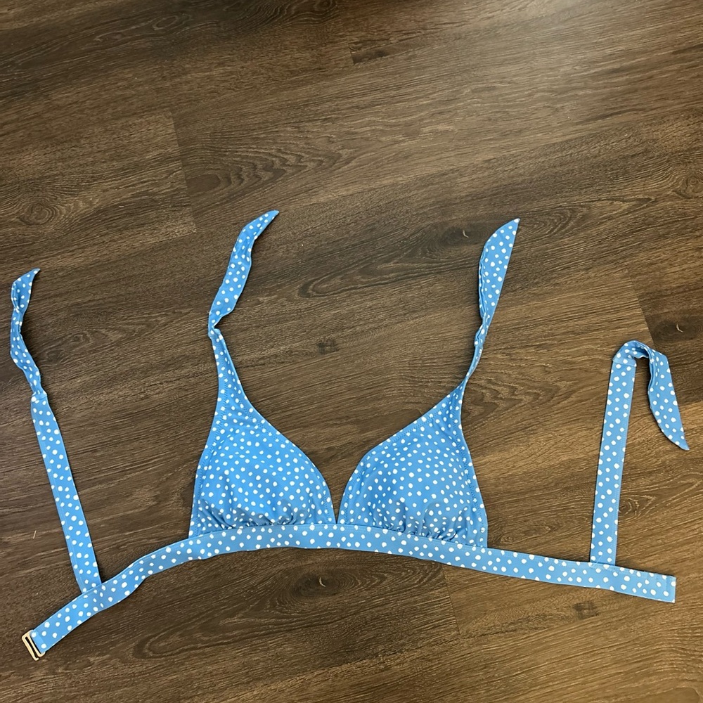 Blue Polka Dot Bikini Top